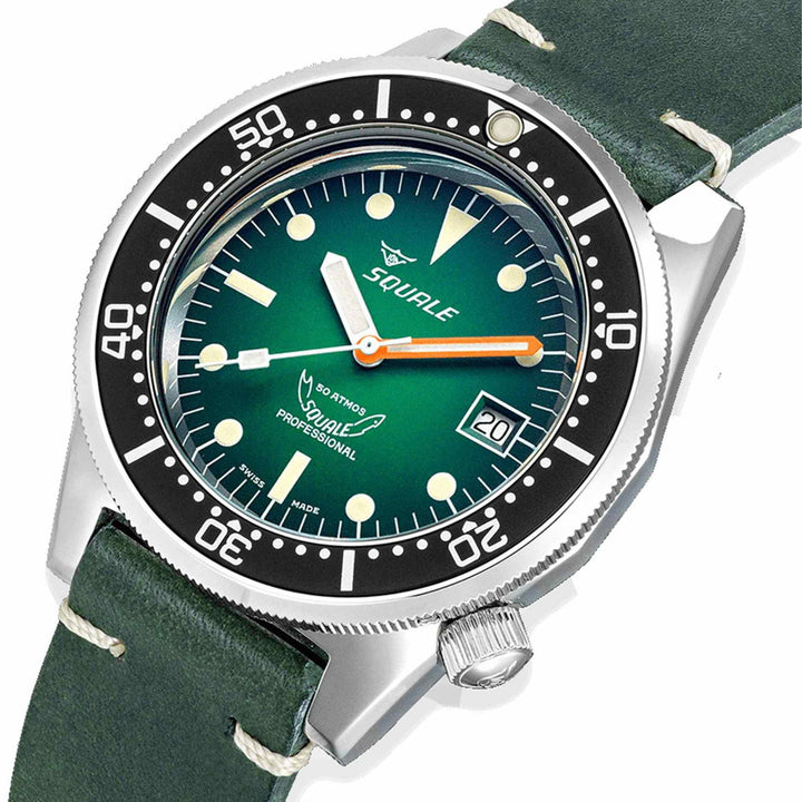 Squale 1521PROFGR.PVE Green Ray Diver Wristwatch - H S Johnson