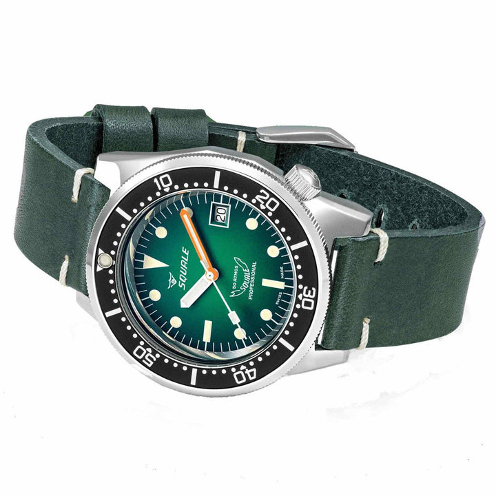 Squale 1521PROFGR.PVE Green Ray Diver Wristwatch - H S Johnson