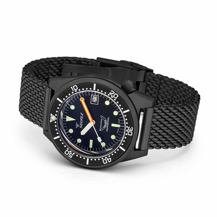 Squale 1521PVD.MEPVD20 Men's PVD Black Mesh Wristwatch - H S Johnson