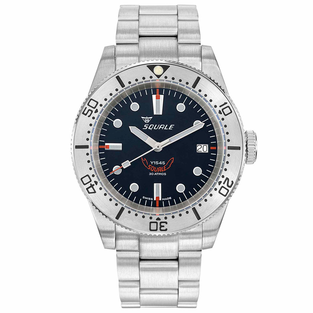 Squale 1545 Black Dial Steel Bracelet Watch - Main Image