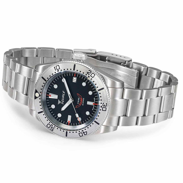 Squale 1545SSBK.AC 1545 Black Dial Steel Bracelet Wristwatch - H S Johnson