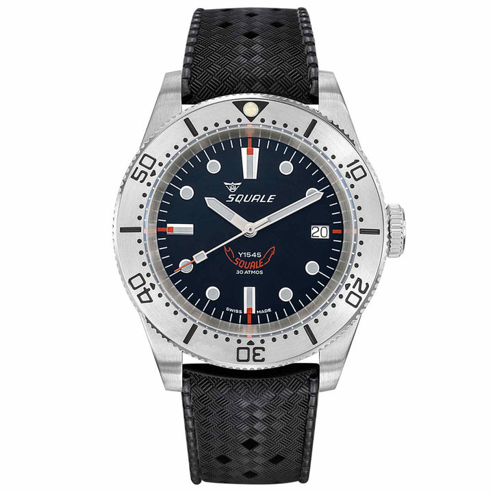 Squale 1545SSBK.HT Black Dial Rubber Strap Wristwatch - H S Johnson