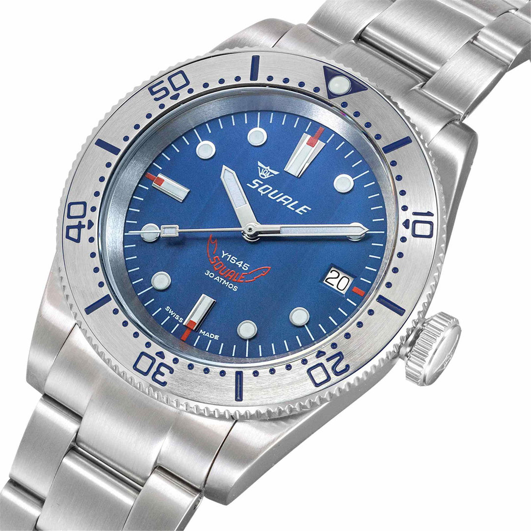 Squale 1545SSBLC.AC Blue Dial Steel Bracelet Wristwatch - H S Johnson