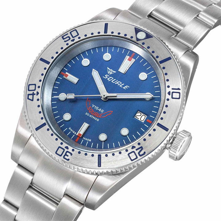 Squale 1545SSBLC.AC Blue Dial Steel Bracelet Wristwatch - H S Johnson