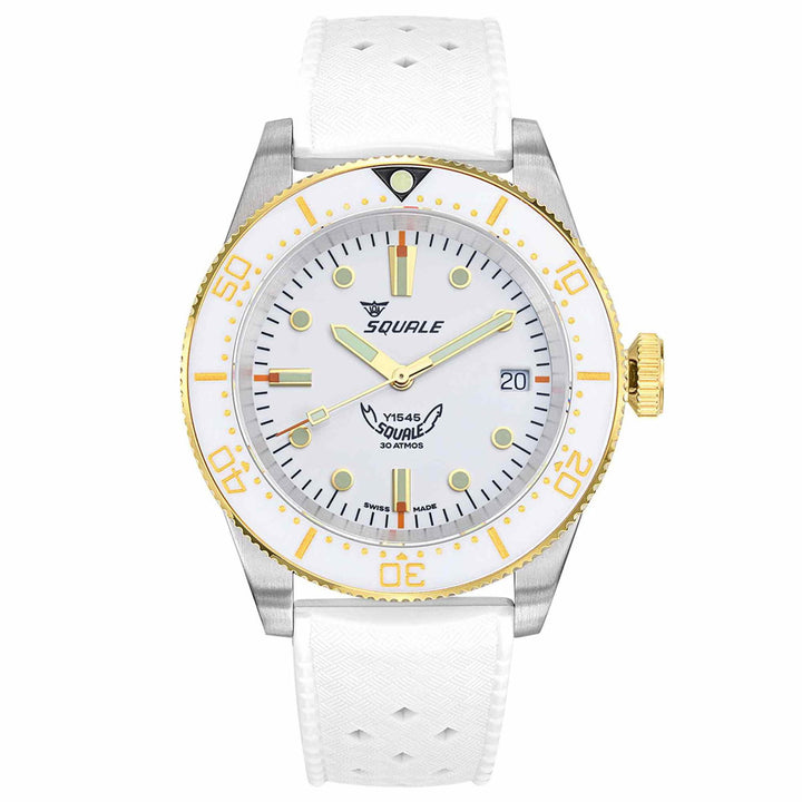 Squale 1545WTWT.HTW 1545 White Rubber Wristwatch - H S Johnson