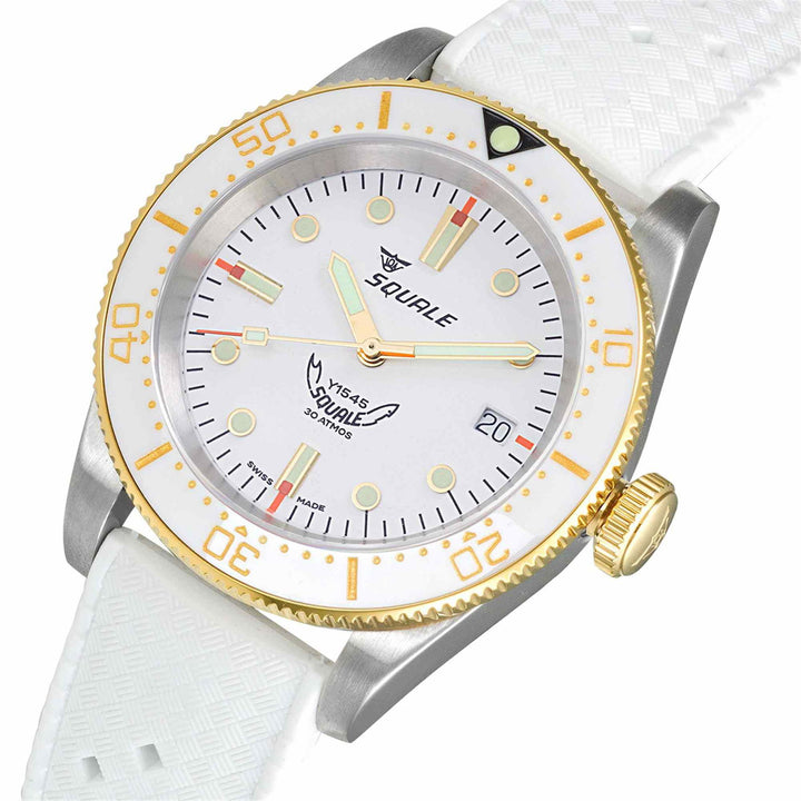 Squale 1545WTWT.HTW 1545 White Rubber Wristwatch - H S Johnson