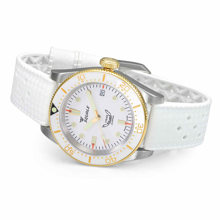 Squale 1545WTWT.HTW 1545 White Rubber Wristwatch - H S Johnson