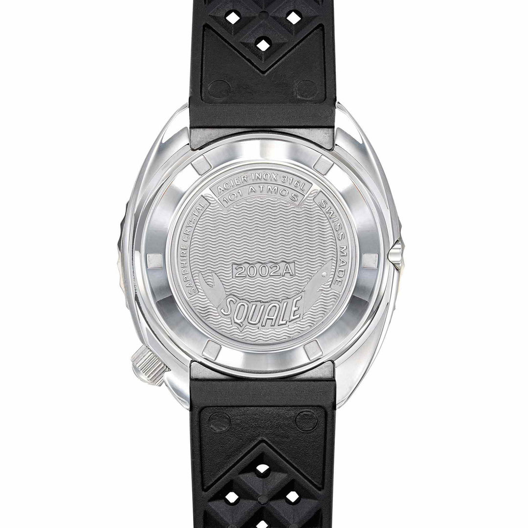 Squale 2002.SS.BK.BK.HT Black Rubber Strap Wristwatch - H S Johnson
