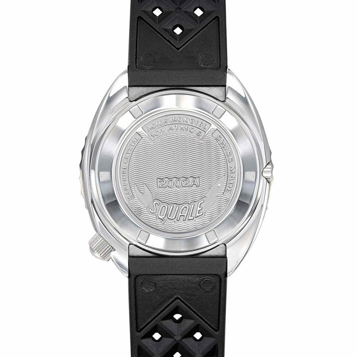 Squale 2002.SS.BK.BK.HT Black Rubber Strap Wristwatch - H S Johnson