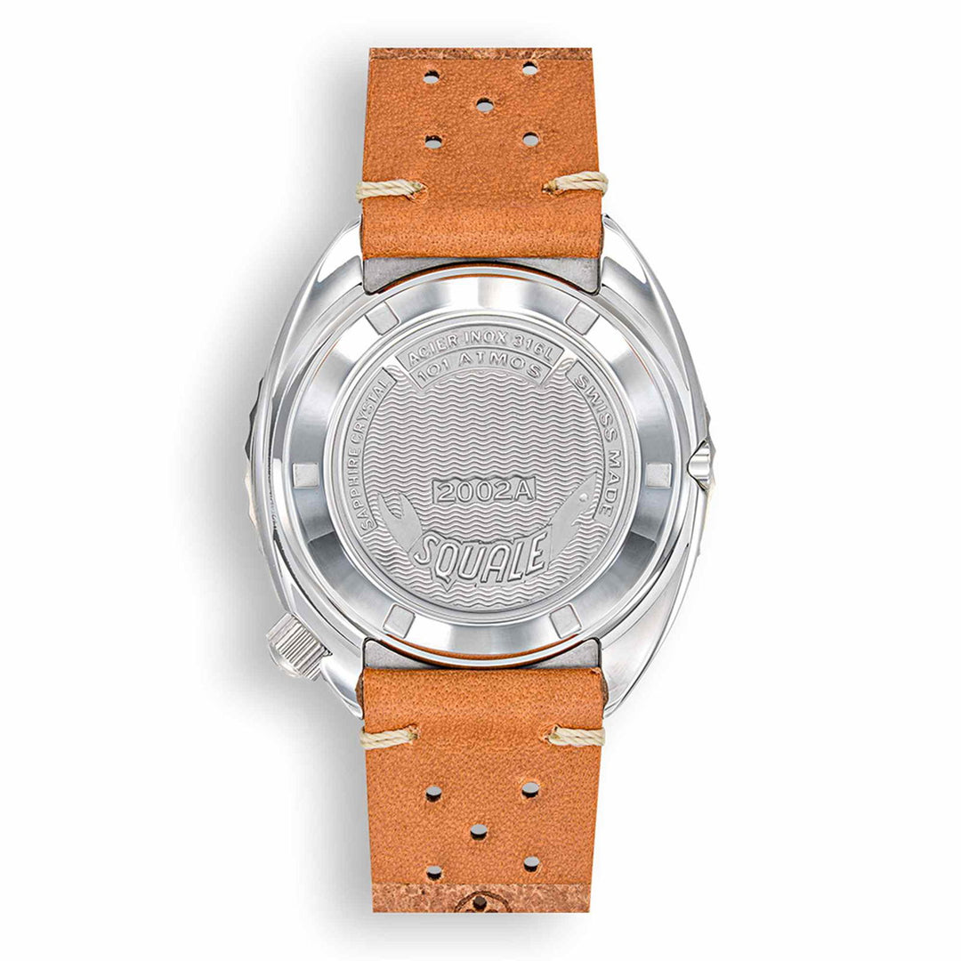 Squale 2002.SS.BL.BL.PTC Blue Dial Brown Leather Wristwatch - H S Johnson