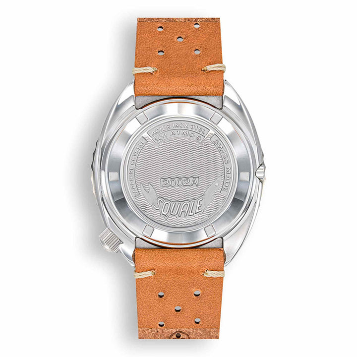 Squale 2002.SS.BL.BL.PTC Blue Dial Brown Leather Wristwatch - H S Johnson