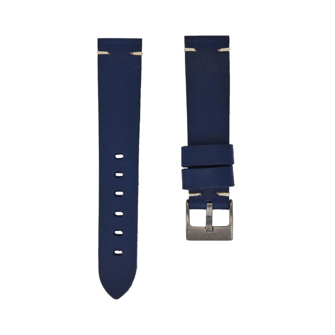 Squale CINCUOBLUE 20mm Handmade Blue Leather Strap - H S Johnson