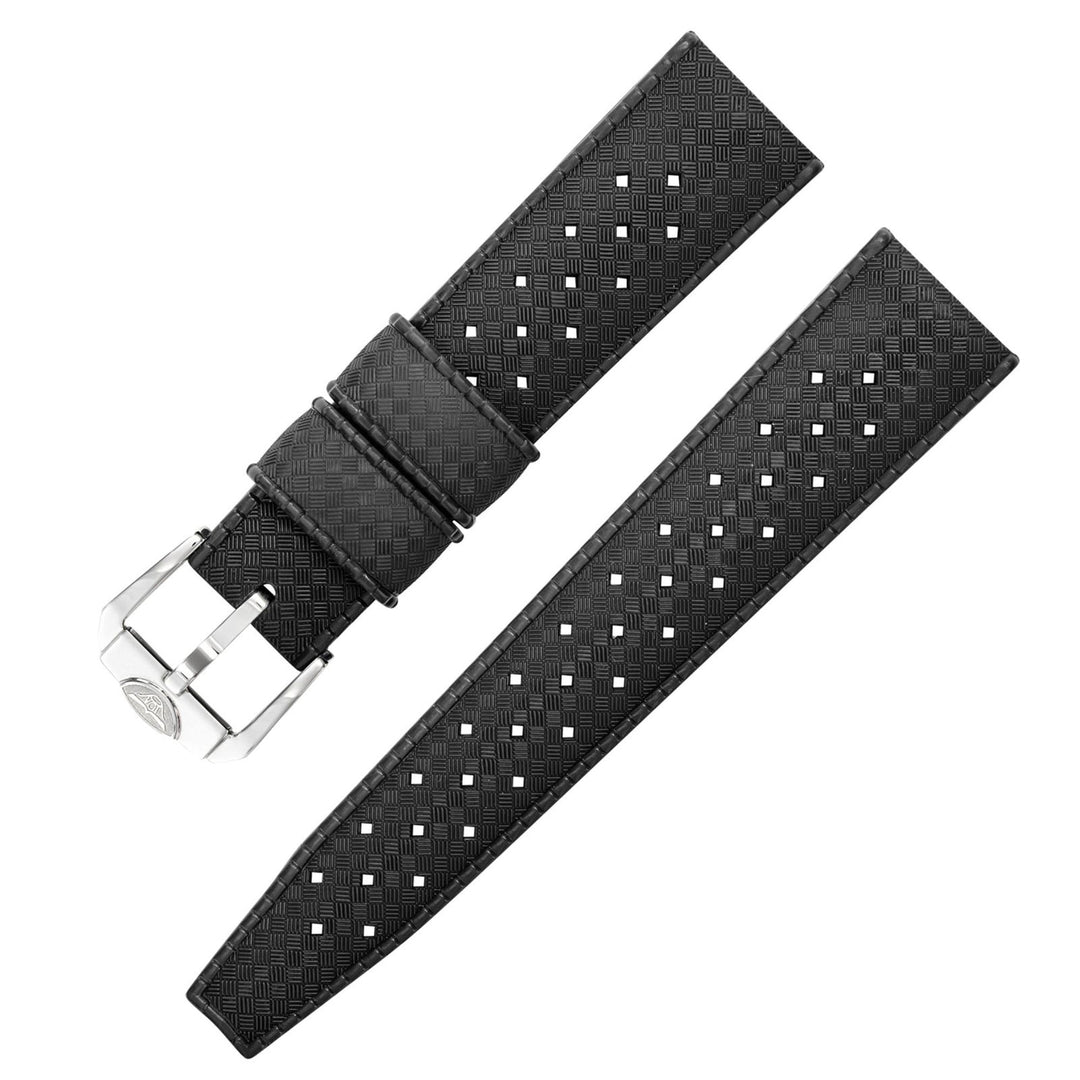 Squale CINHTRB20 20mm Homage Tropic Black Rubber Strap - H S Johnson