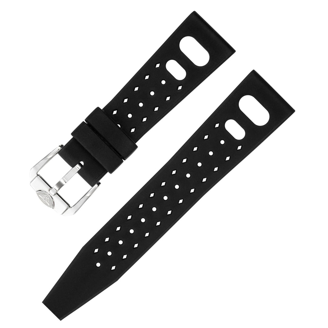 Squale CINTRB20 20mm Tropic Black Rubber Strap - H S Johnson