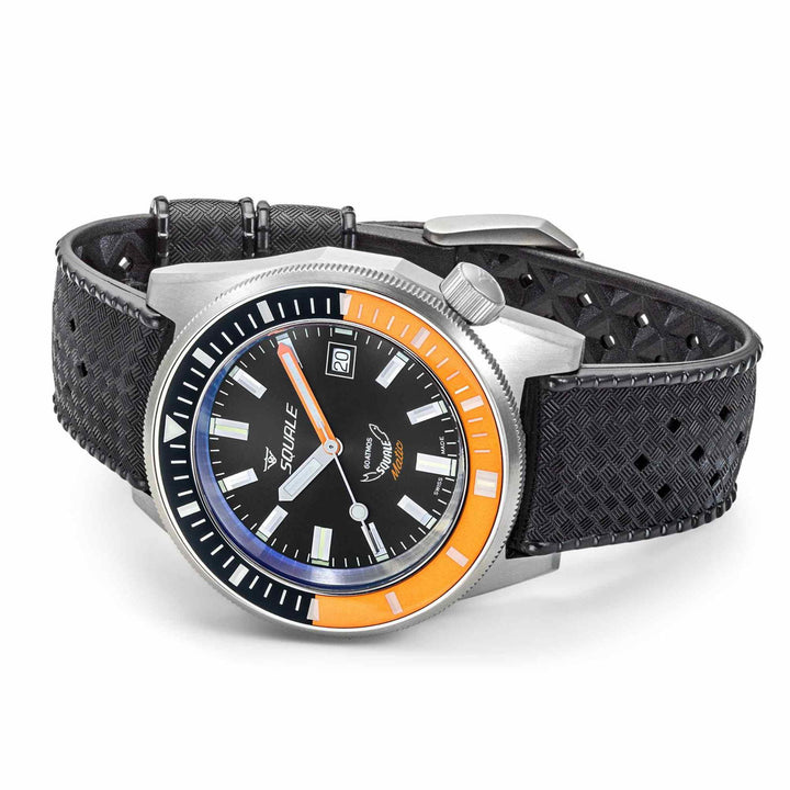 Squale MATICXSC.HT 600M Satin Orange Rubber Wristwatch - H S Johnson