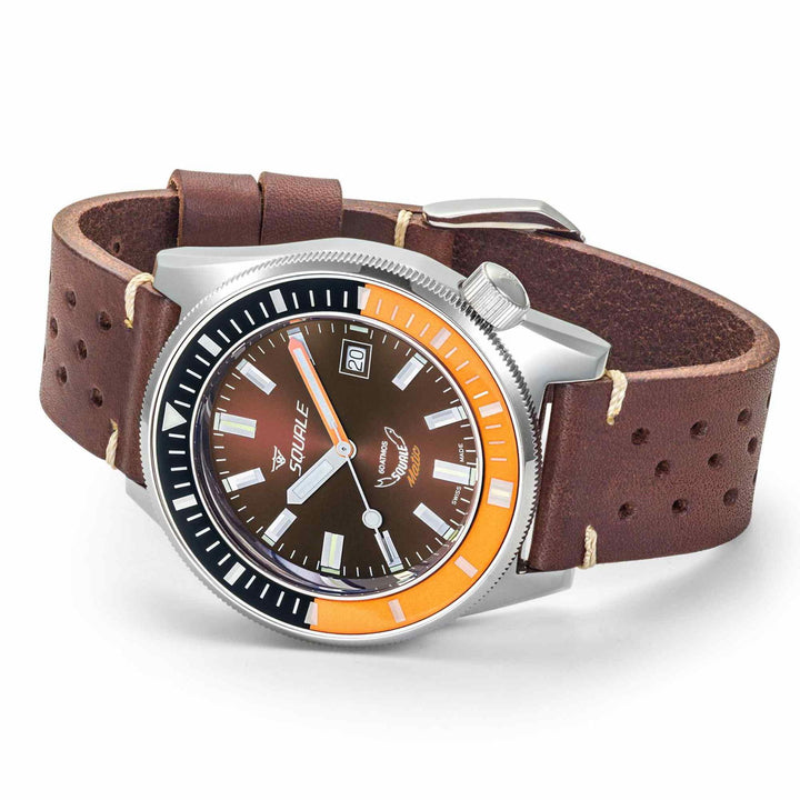 Squale MATICXSD.PTS Chocolate Leather Wristwatch - H S Johnson