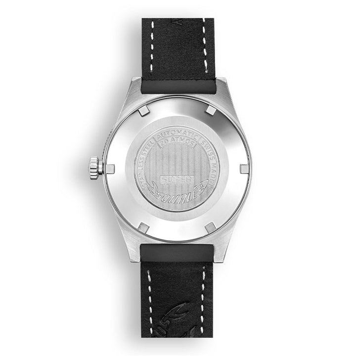 Squale SUPERMBKBK.RLBK Black Leather Wristwatch - H S Johnson