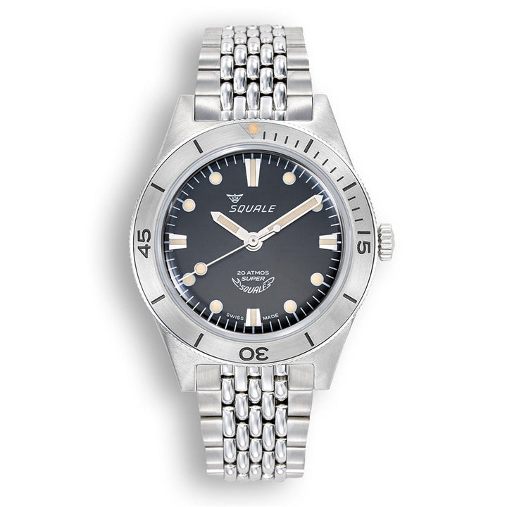 Squale SUPERSSBK.AC Black Dial Steel Bracelet Wristwatch - H S Johnson