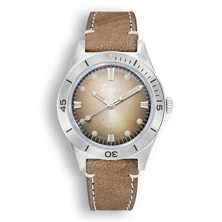 Squale SUPERSSBW.PBW Sunray Brown Leather Wristwatch - H S Johnson