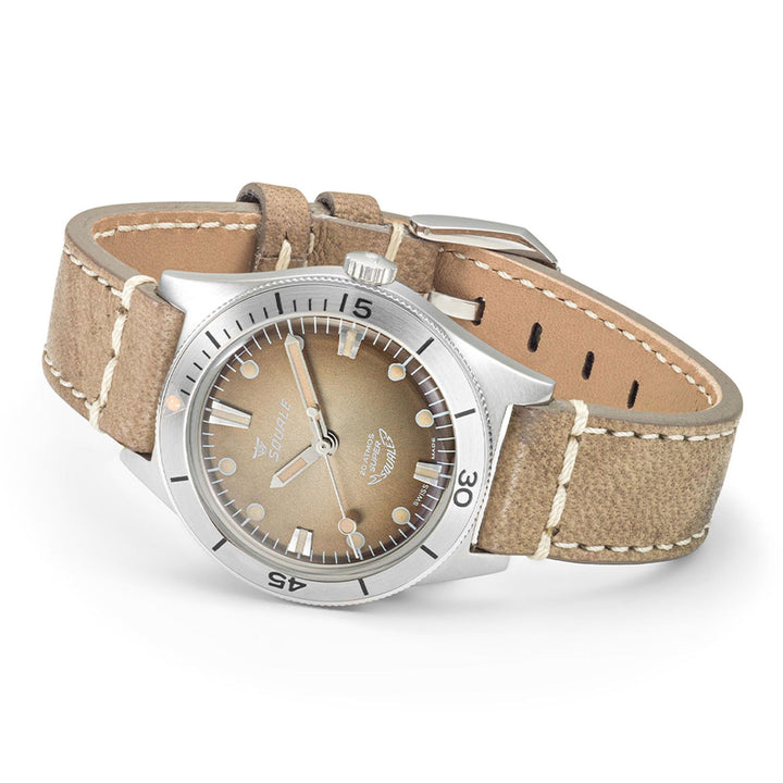 Squale SUPERSSBW.PBW Sunray Brown Leather Wristwatch - H S Johnson