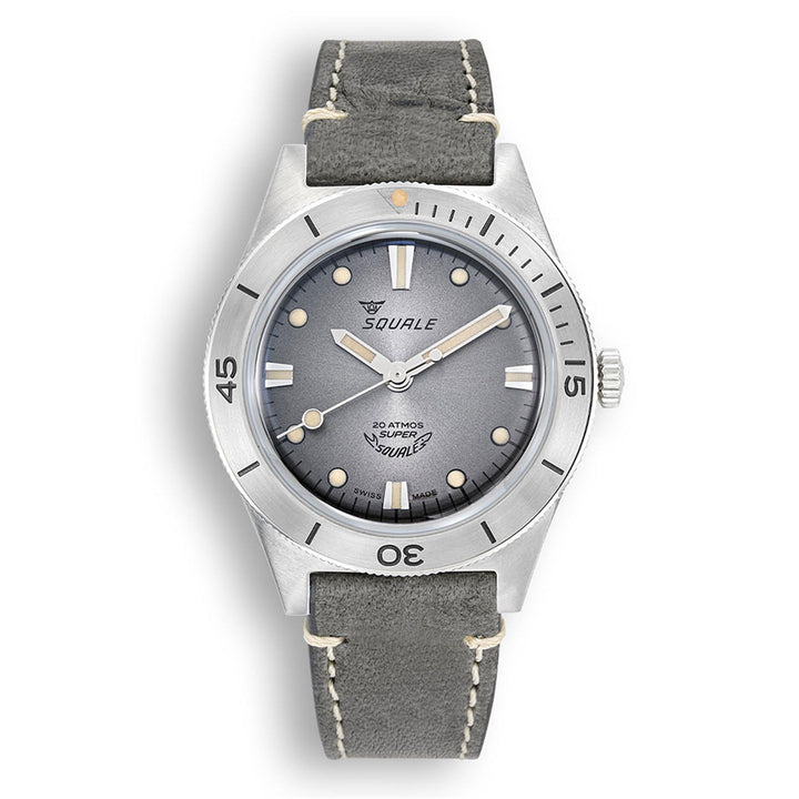 Squale SUPERSSG.PG Sunray Grey Leather Wristwatch - H S Johnson