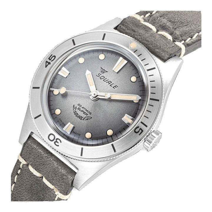 Squale SUPERSSG.PG Sunray Grey Leather Wristwatch - H S Johnson