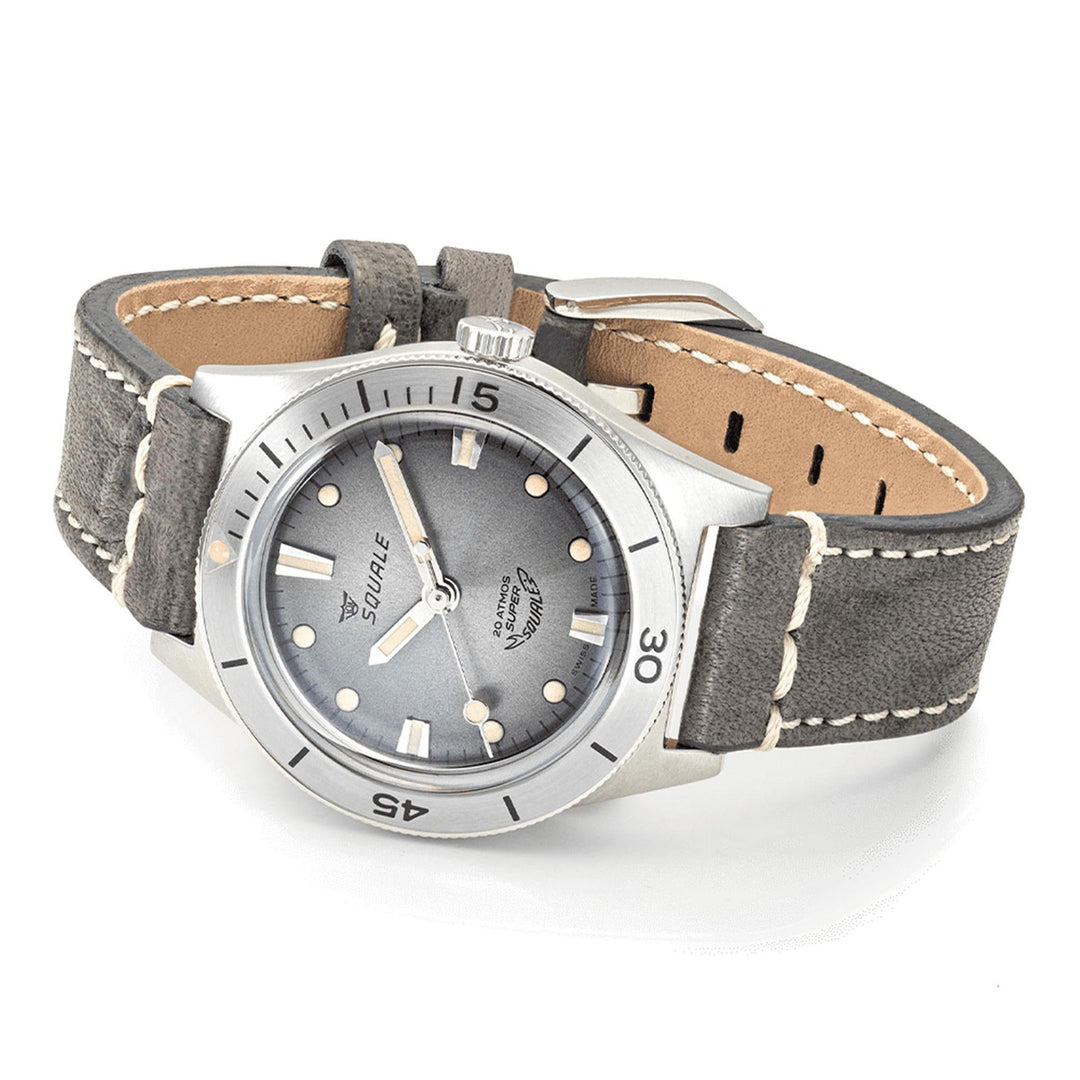 Squale SUPERSSG.PG Sunray Grey Leather Wristwatch - H S Johnson