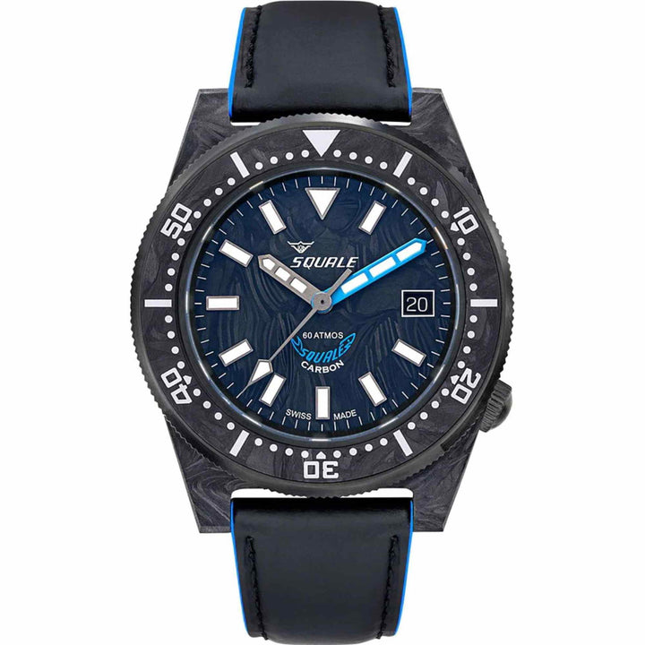 Squale T183AFCBL.RLBL  Forged Carbon Blue Wristwatch - H S Johnson