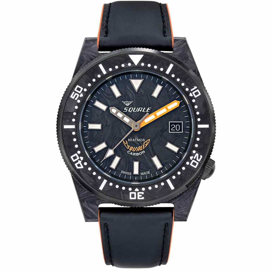 Squale T183AFCOR.RLOR Forged Carbon Orange Wristwatch - H S Johnson