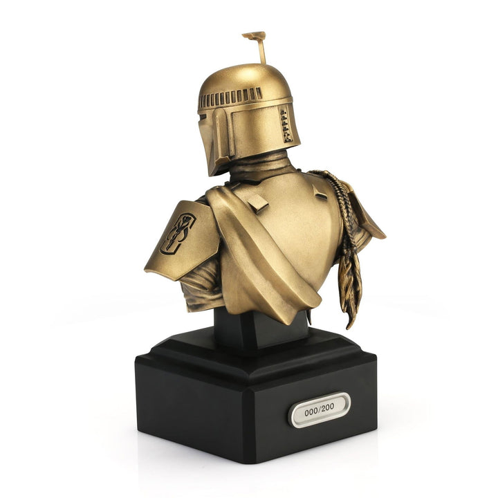 Star Wars By Royal Selangor 0179031E Limited Edition Gilt Boba-Fett Bust Figurine - H S Johnson