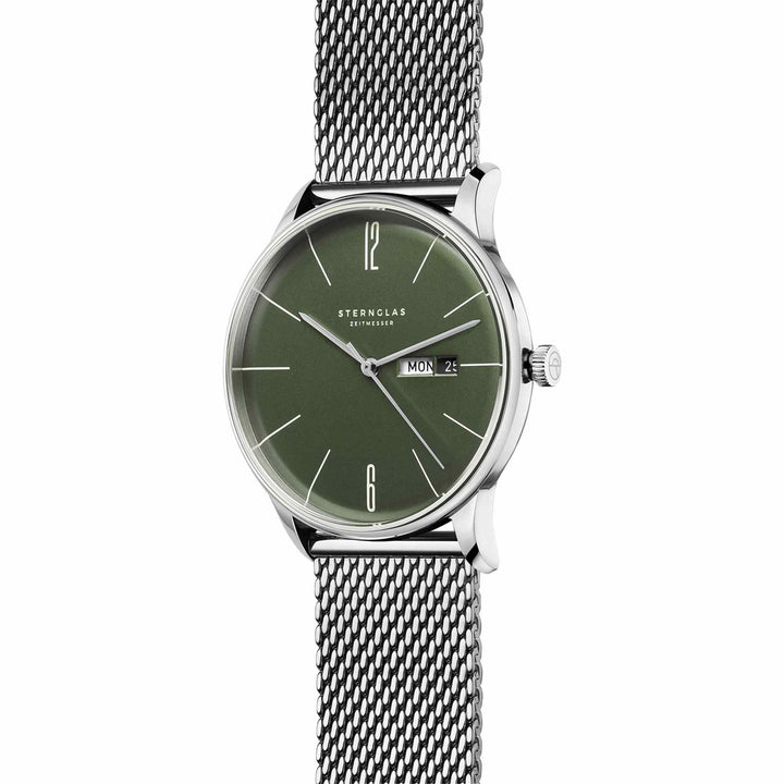 Sternglas S01-BE08-MI04 Men's Berlin Silver Milanese Strap Wristwatch - H S Johnson