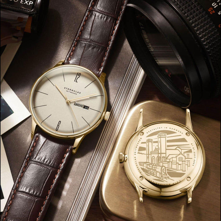 Sternglas S01-BE14-HE01 Men's Berlin Brown Leather Strap Wristwatch - H S Johnson