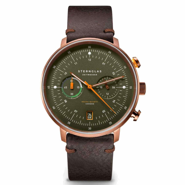 Sternglas S01-HC35-VI17 Men's Hamburg Chrono Dark Green Bronze Wristwatch - H S Johnson