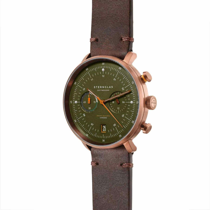 Sternglas S01-HC35-VI17 Men's Hamburg Chrono Dark Green Bronze Wristwatch - H S Johnson