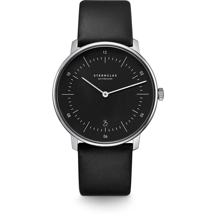 Sternglas S01-NA03-PR07 Men's Naos Black Leather Strap Wristwatch - H S Johnson