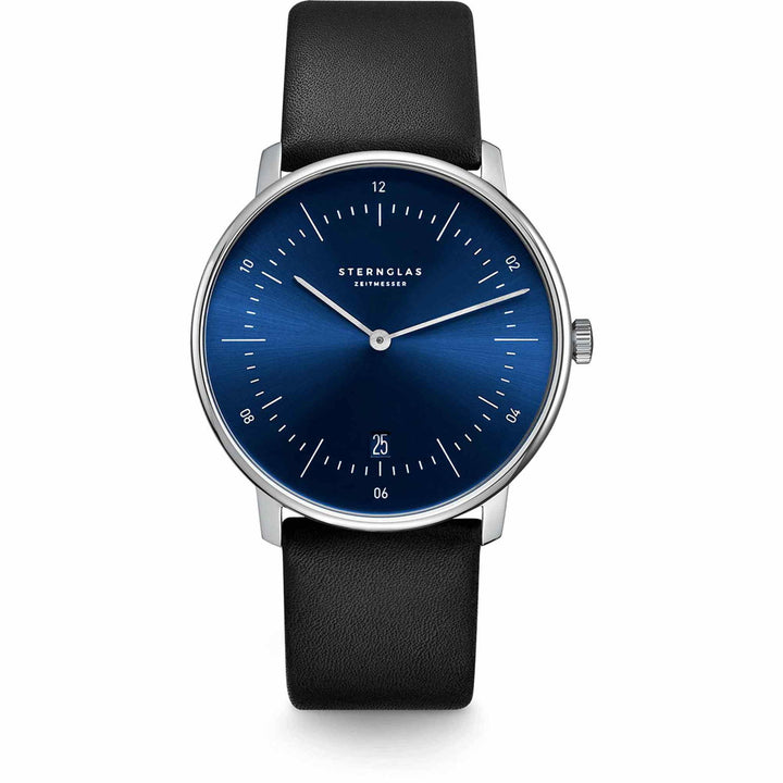 Sternglas S01-NA06-PR07 Men's Naos Black Leather Strap Wristwatch - H S Johnson