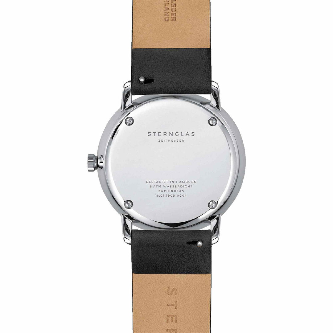Sternglas S01-NA06-PR07 Men's Naos Black Leather Strap Wristwatch - H S Johnson