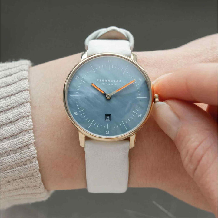 Sternglas S01-NDP07-KL13 Naos XS Edition Blue Mother of Pearl Wristwatch - H S Johnson