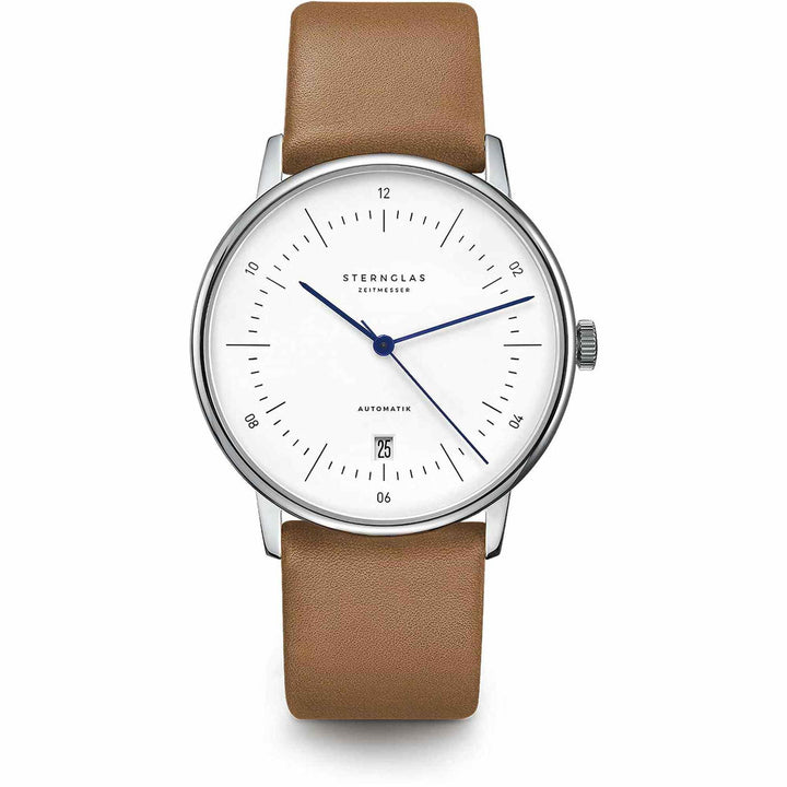 Sternglas S02-NA01-PR01 Men's Naos Automatic Brown Leather Strap Wristwatch - H S Johnson