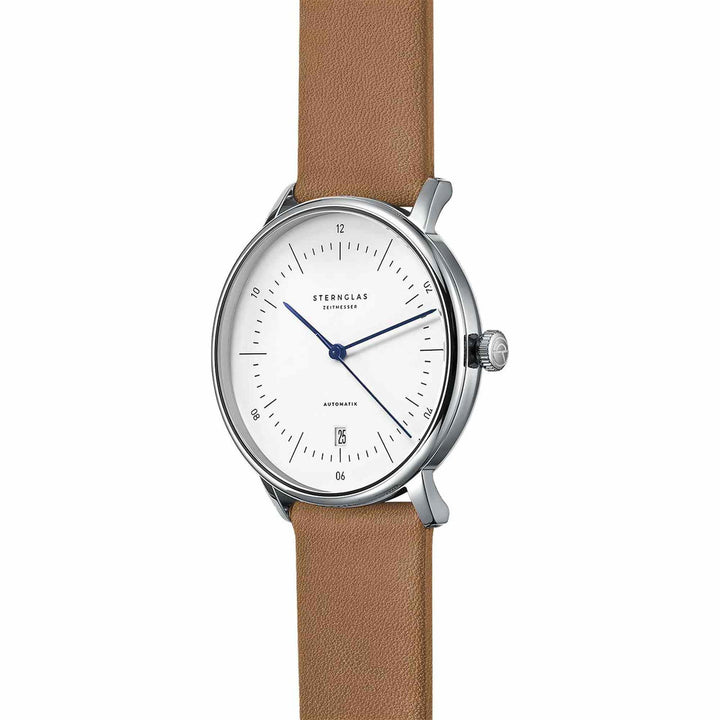 Sternglas S02-NA01-PR01 Men's Naos Automatic Brown Leather Strap Wristwatch - H S Johnson