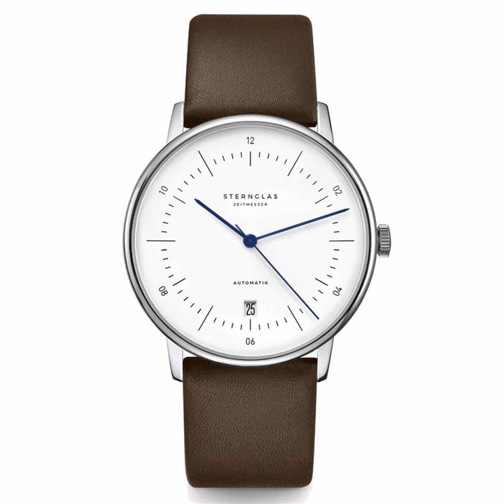Sternglas S02-NA01-PR04 Men's Naos Automatic Brown Leather Strap Wristwatch - H S Johnson