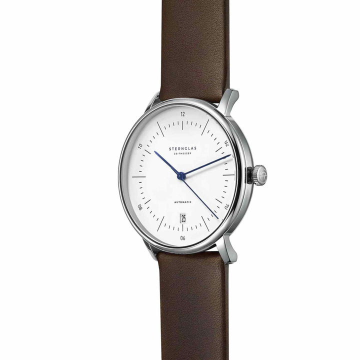 Sternglas S02-NA01-PR04 Men's Naos Automatic Brown Leather Strap Wristwatch - H S Johnson
