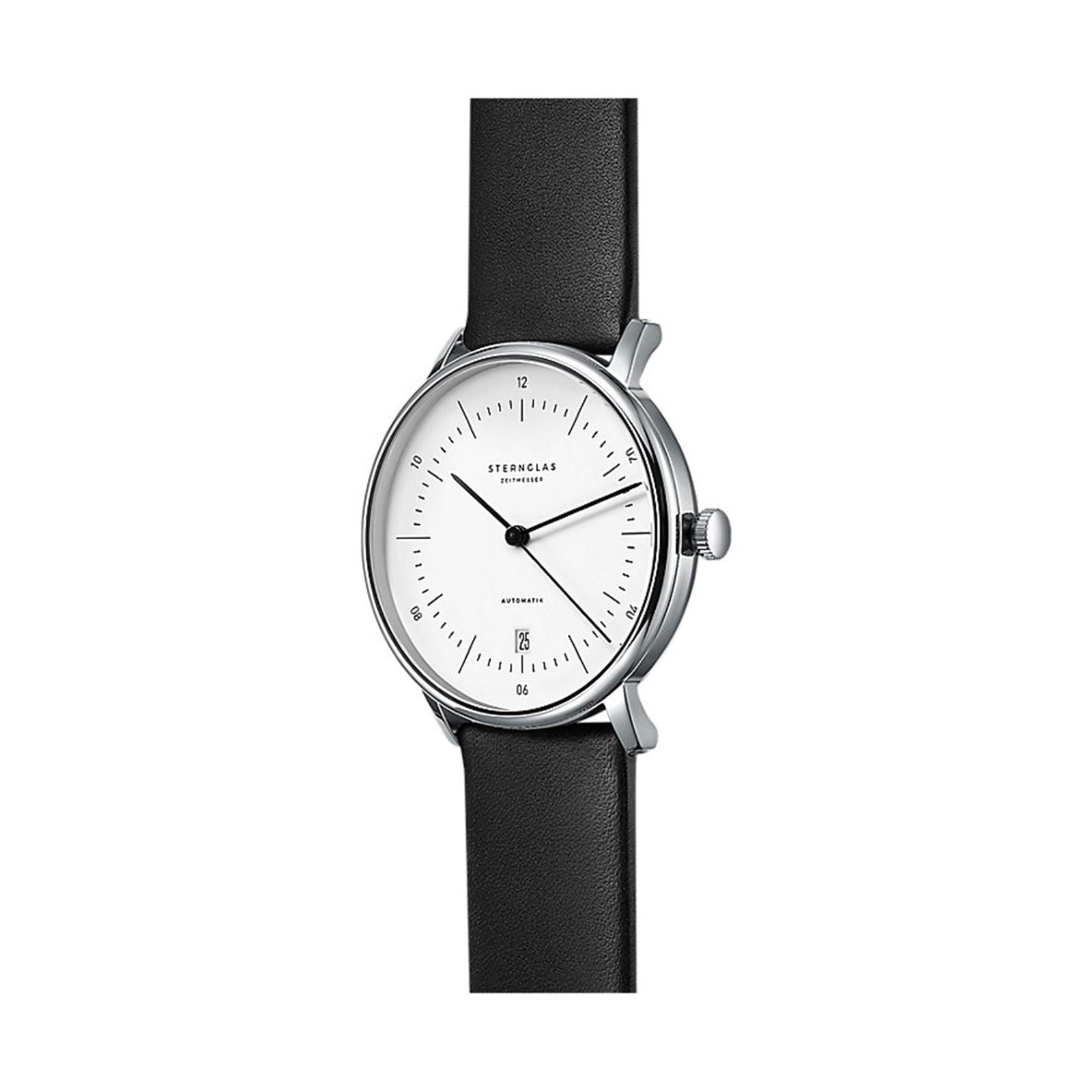 Sternglas S02 NA01 PR07 Men s Naos Automatic Black Leather Strap Wristwatch HS Johnson H S Johnson