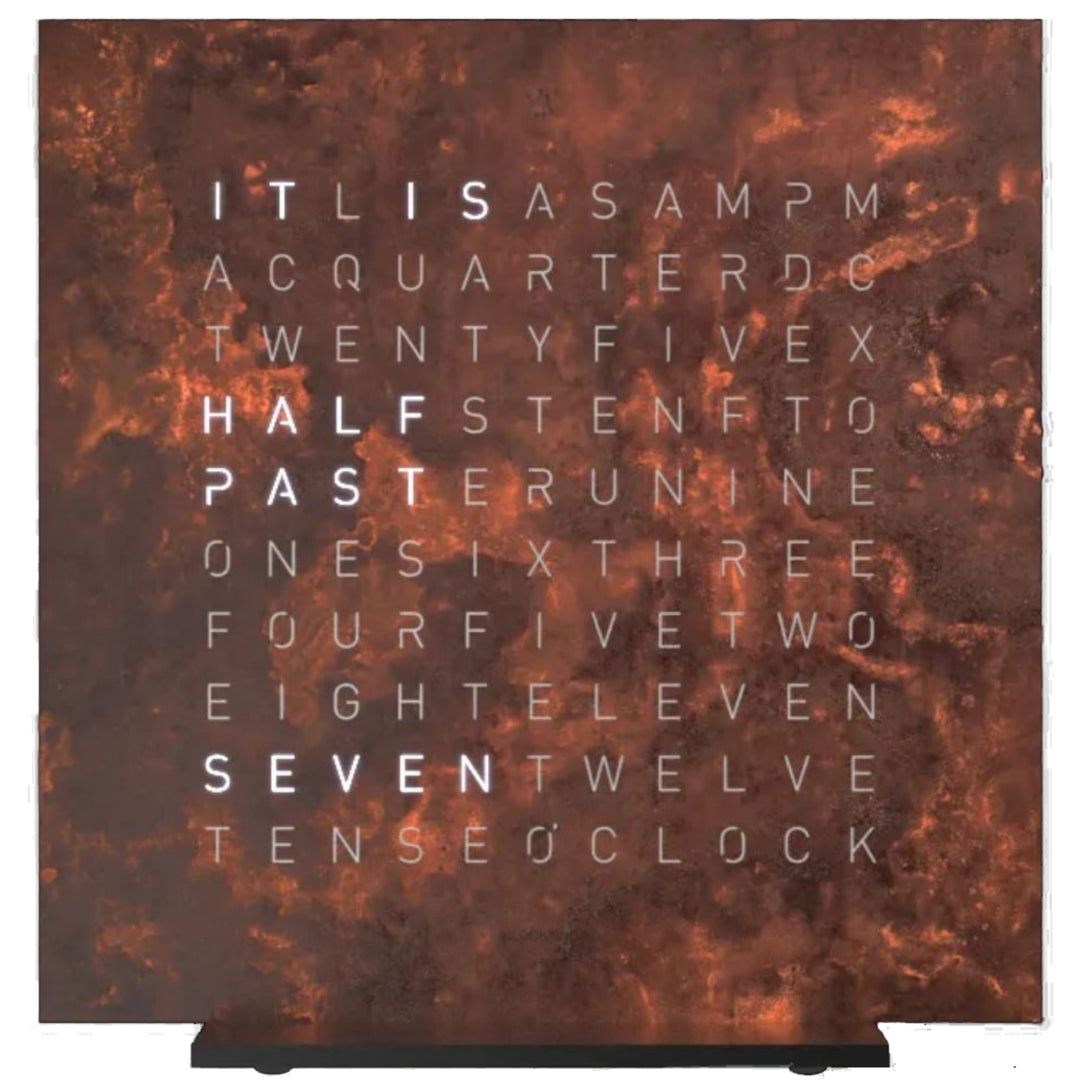 Qlocktwo T4BLENRT-UK Earth 13.5 Rust Collection Desk Clock