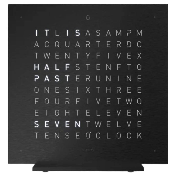 Qlocktwo T4BLENSSBL-UK Earth 13.5 Deep Black Metal Collection Desk Clock