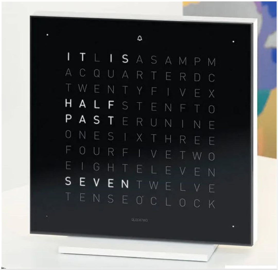 Qlocktwo T4PENBI-UK Earth 13.5 Deep Black Collection Desk Clock