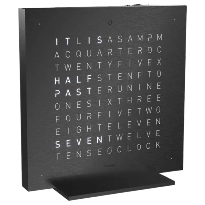 Qlocktwo T4BLENSSBL-UK Earth 13.5 Deep Black Metal Collection Desk Clock