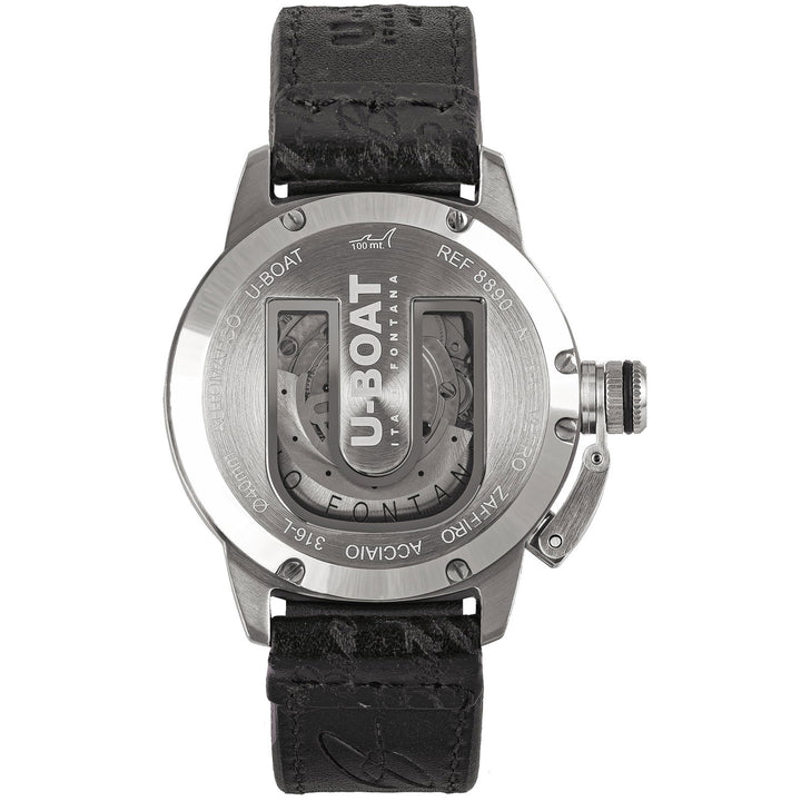U-Boat 8890 Classico 40 Vintage Bezel Screws Black Strap Wristwatch - H S Johnson