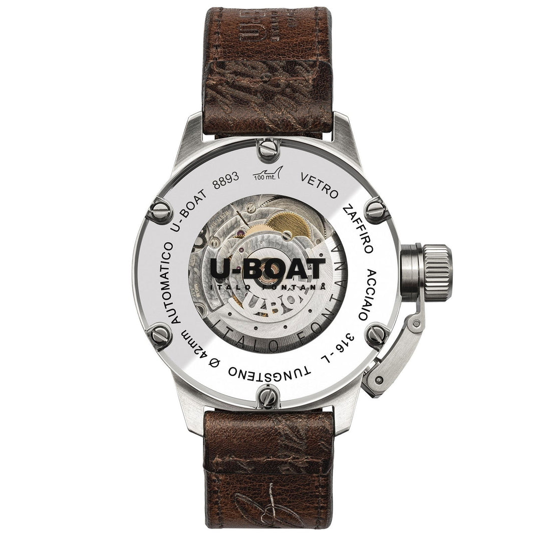 U-Boat 8893 Classico 42 Tungsten Dark Brown Strap Wristwatch - H S Johnson