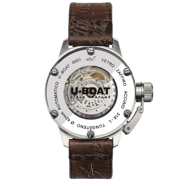 U-Boat 8893 Classico 42 Tungsten Dark Brown Strap Wristwatch - H S Johnson